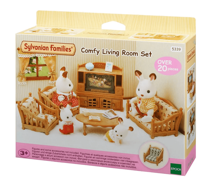 Sylvanian Families Comfy Living Room Set Furniture Playset for Ages 3+ collectible from Curious Minds