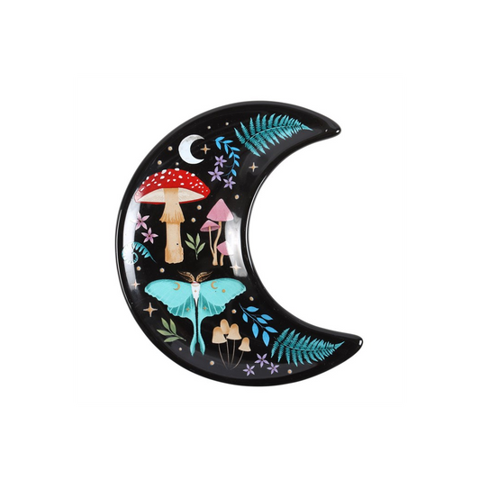 Crescent Moon Dark Forest Print Trinket Dish, alternate view