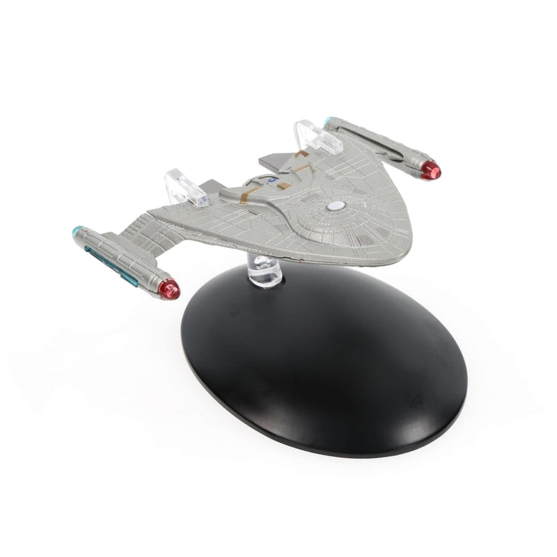 United Earth Starfleet Warp Delta Model Diecast Ship Window Box (Eaglemoss / Star Trek), in display