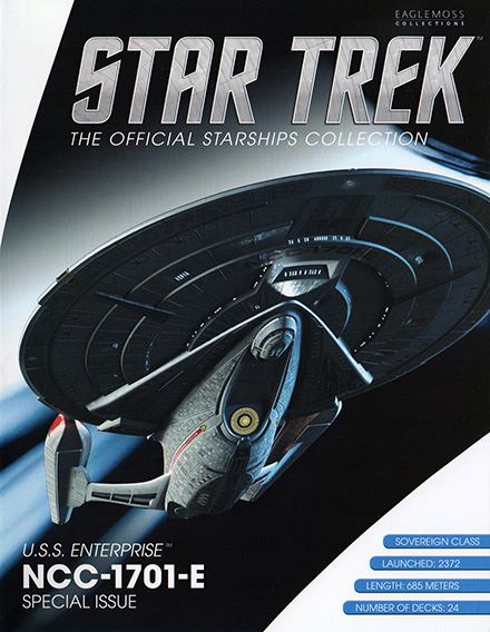 U.S.S. Enterprise NCC-1701-E (Sovereign-class) XL EDITION Ship Model Die Cast Starship (Eaglemoss / Star Trek, size reference