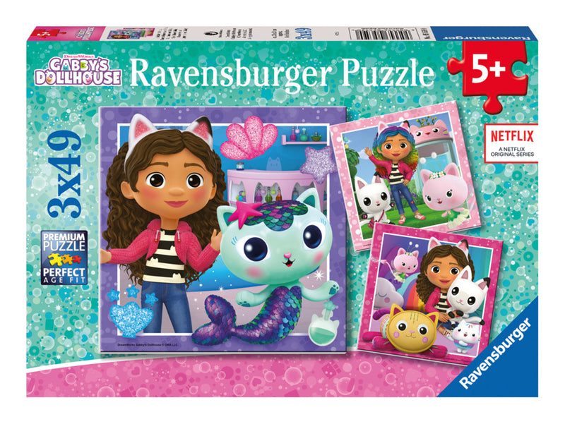 Gabby's Dollhouse 3x 49 Piece Jigsaw Puzzle