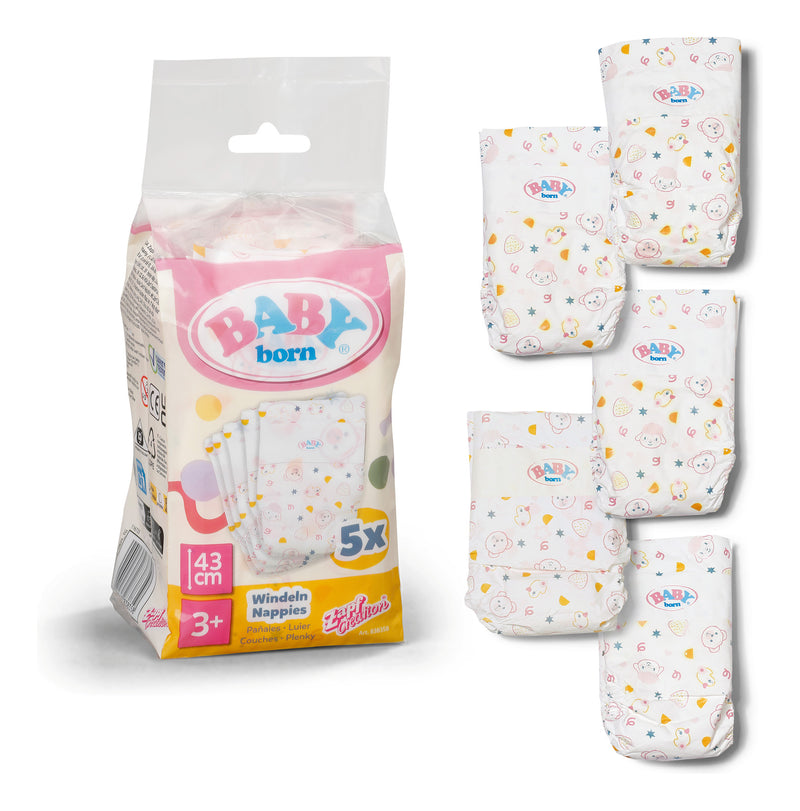Baby Born Nappies 5 Pack Doll Accessory