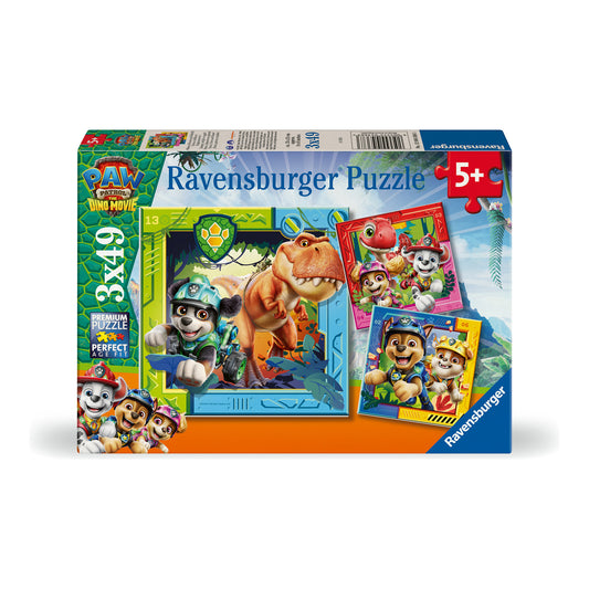 Paw Patrol 3 Dino Movie 3x 49 Piece Jigsaw Puzzles