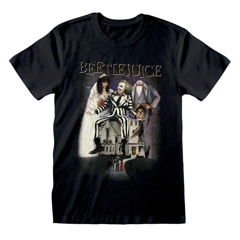 Beetlejuice Poster Black Logo T-Shirt collectible from Heroes Inc Dropship