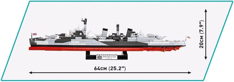 Cobi World War II HMS BELFAST LIGHT CRUISER (1,517 Pieces) - Image 6