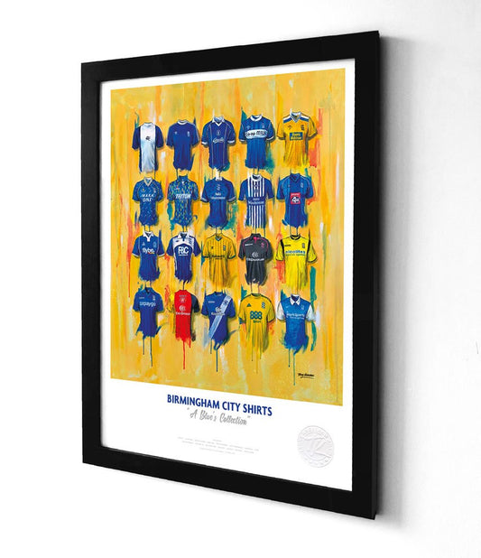 Birmingham City FC Shirts A3 collectible from Terry Kneeshaw Art