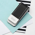 Personalised Black Leather Money Clip
