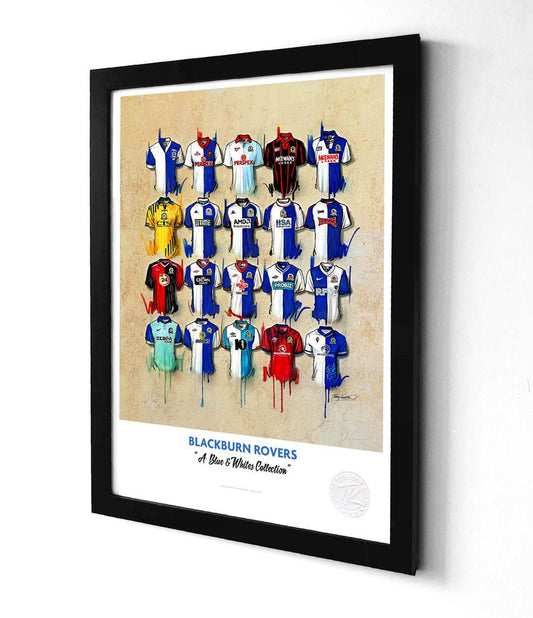 Blackburn Rovers Shirts FC A3 collectible from Terry Kneeshaw Art