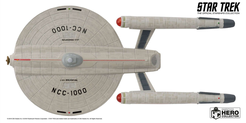 U.S.S. Bonaventure NCC-1000 Model Diecast Ship BONUS ISSUE (Eaglemoss / Star Trek), side angle