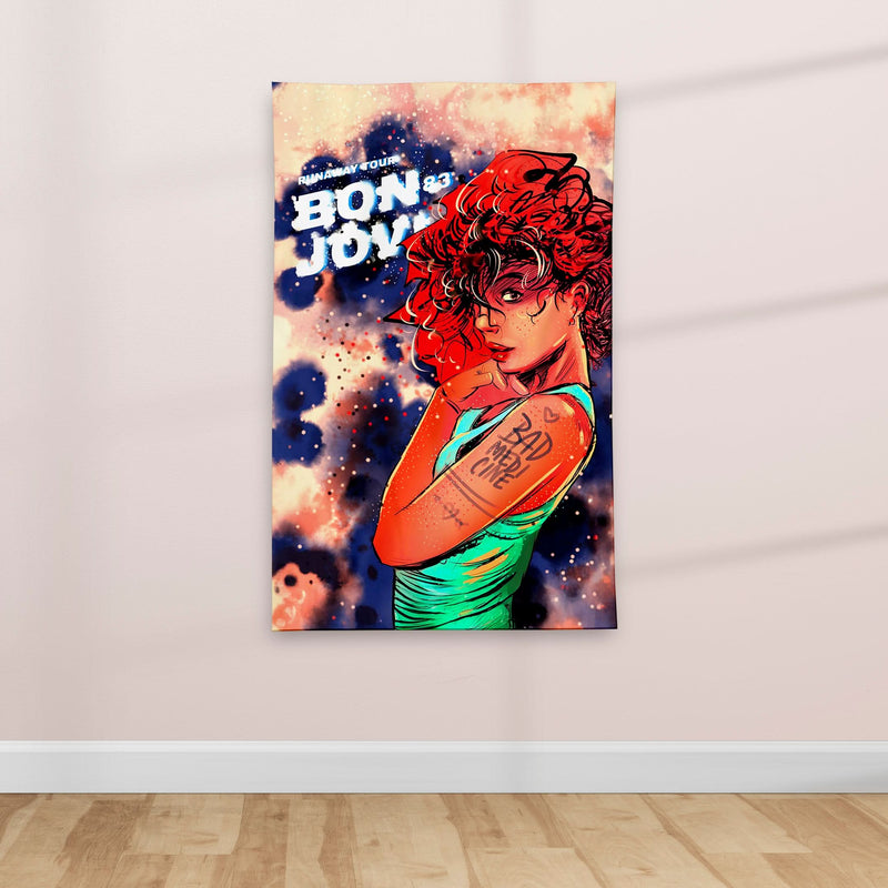 1980's Retro American Rock Music poster - Textile Poster collectible from https://britishmade.gifts/