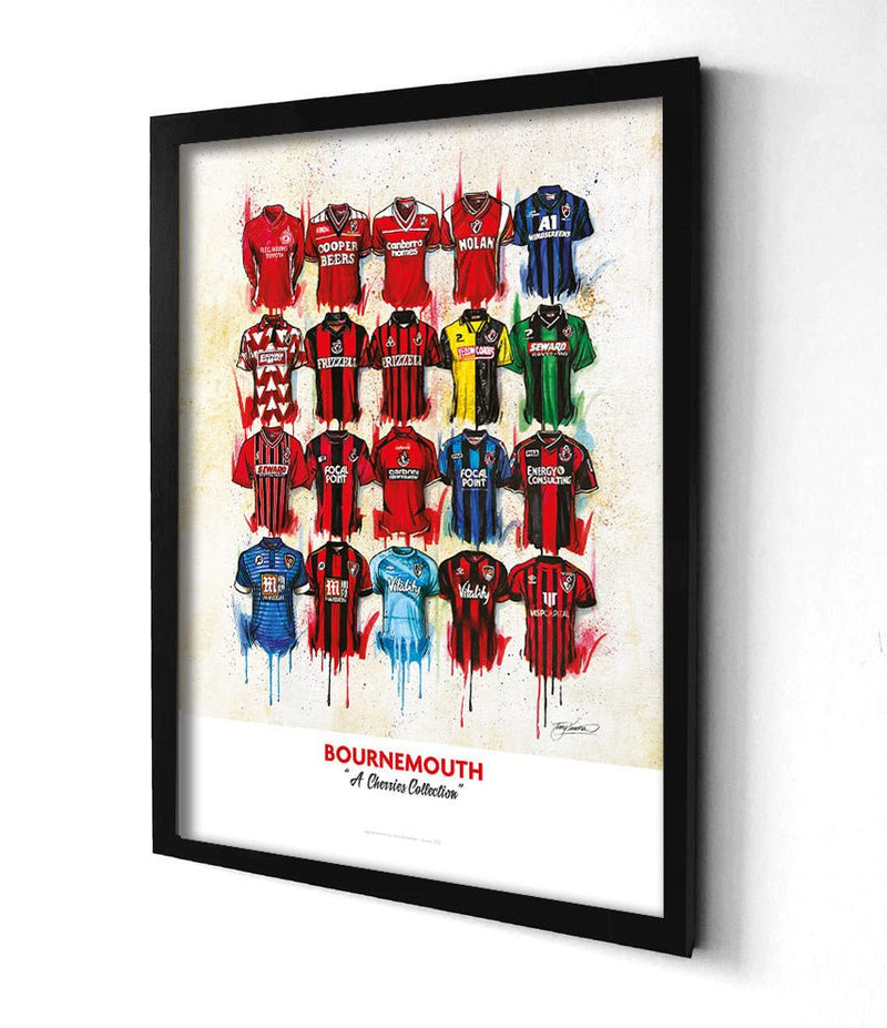Bournemouth Shirts - A2 Signed Limited Edition Prints, side angle