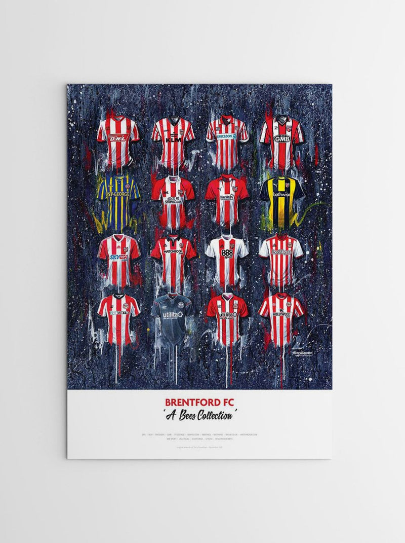 Brentford FC Shirts - A2 Signed Limited Edition Prints, alternate view