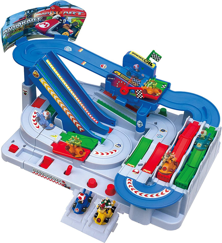 Mario Kart Mario Kart Racing Deluxe tabletop action racing game Bowser and Toad Figure Set