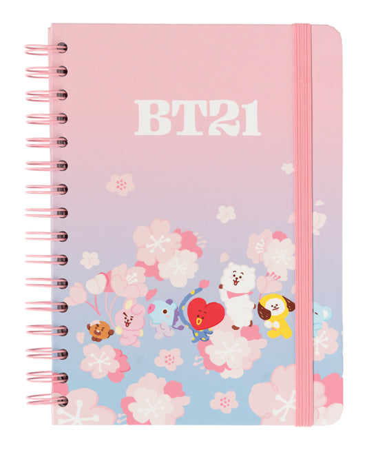 BT21 Cherry Blossom A5 Hardcover Notebook 180 Pages