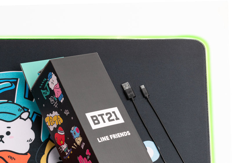 BT21 LED XXL Mouse Mat 90 x 40cm with 14 Lighting Modes packaging view