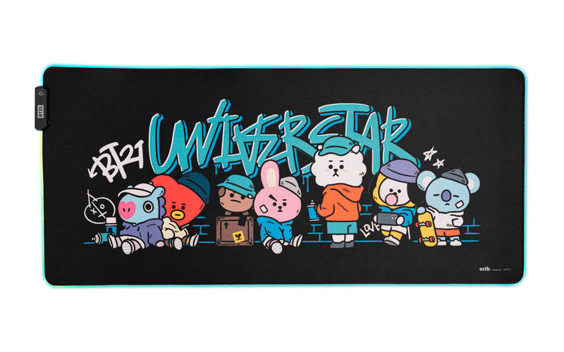 BT21 LED XXL Mouse Mat 90 x 40cm with 14 Lighting Modes alternate view