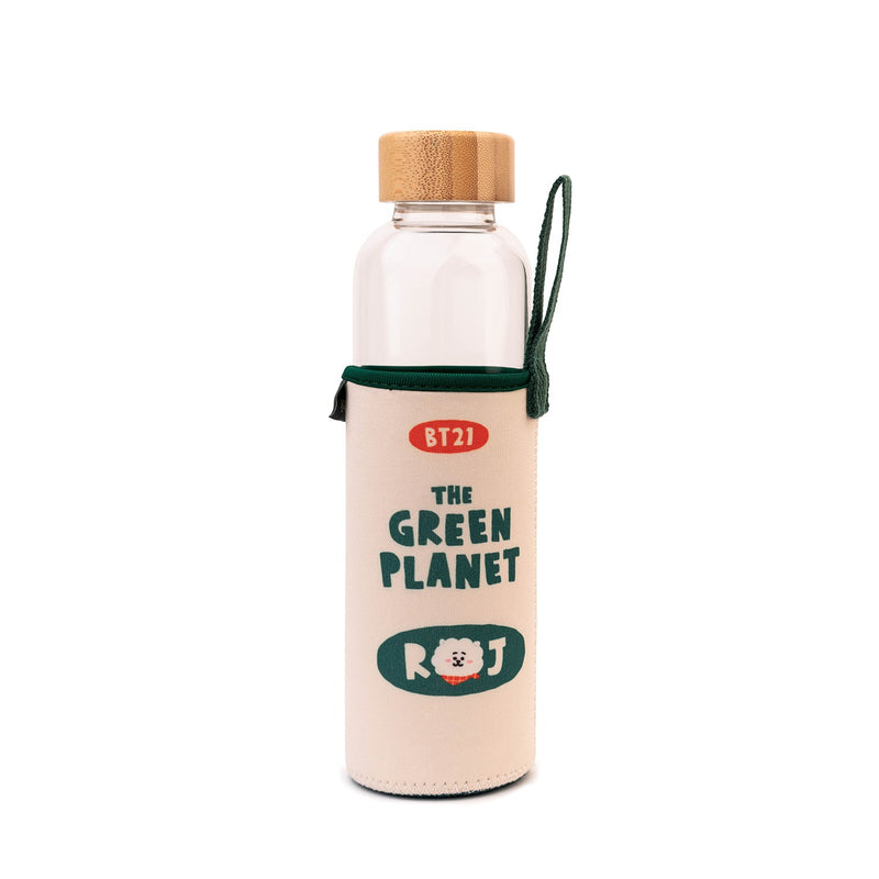 BT21 RJ Glass Water Bottle 500ml with Bamboo Lid alternate view