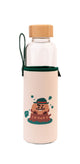 BT21 Shooky Glass Water Bottle 500ml with Bamboo Lid