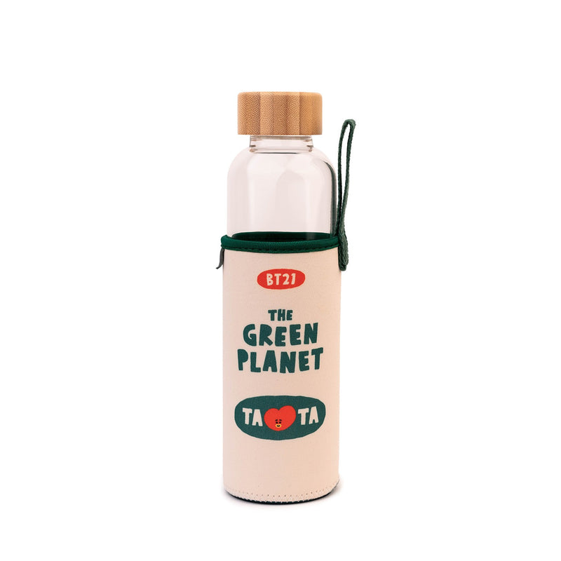 BT21 Tata Glass Water Bottle 500ml with Bamboo Lid alternate view