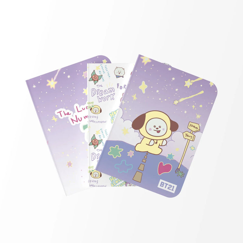 BT21 The Journey Chimmy Pack of 3 A6 Soft Cover Notebooks