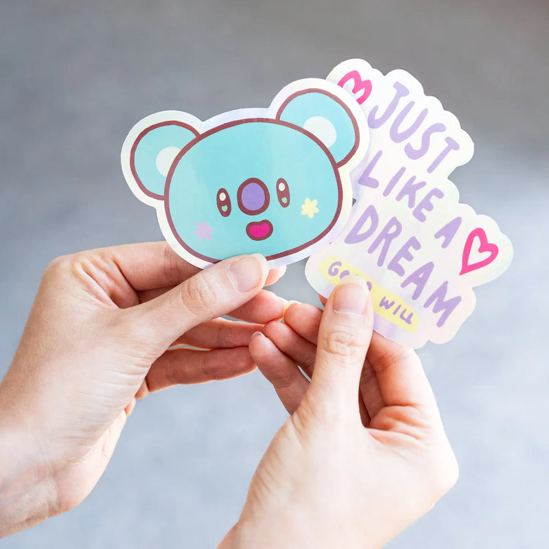BT21 The Journey Koya Vinyl Stickers Pack of 2 side angle