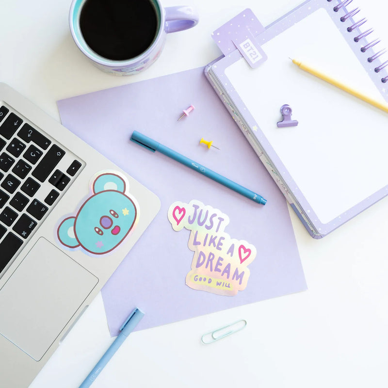 BT21 The Journey Koya Vinyl Stickers Pack of 2 design detail