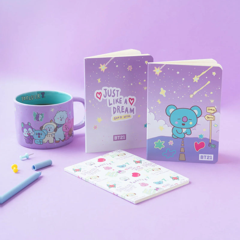 BT21 The Journey Koya Pack of 3 A6 Soft Cover Notebooks design detail
