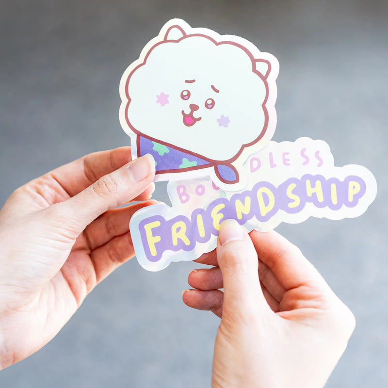 BT21 The Journey RJ Die Cut Vinyl Stickers Pack of 2 side angle