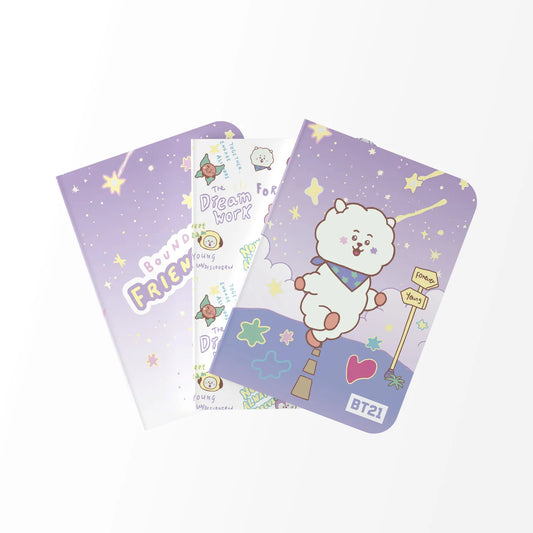 BT21 The Journey RJ Pack of 3 A6 Soft Cover Notebooks