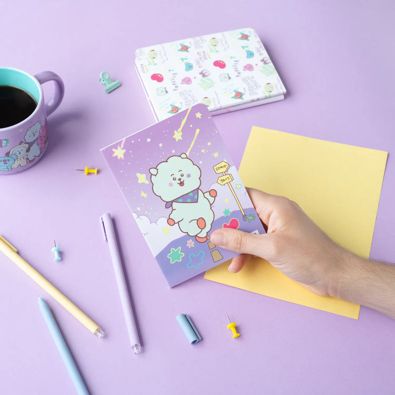 BT21 The Journey RJ Pack of 3 A6 Soft Cover Notebooks close up detail
