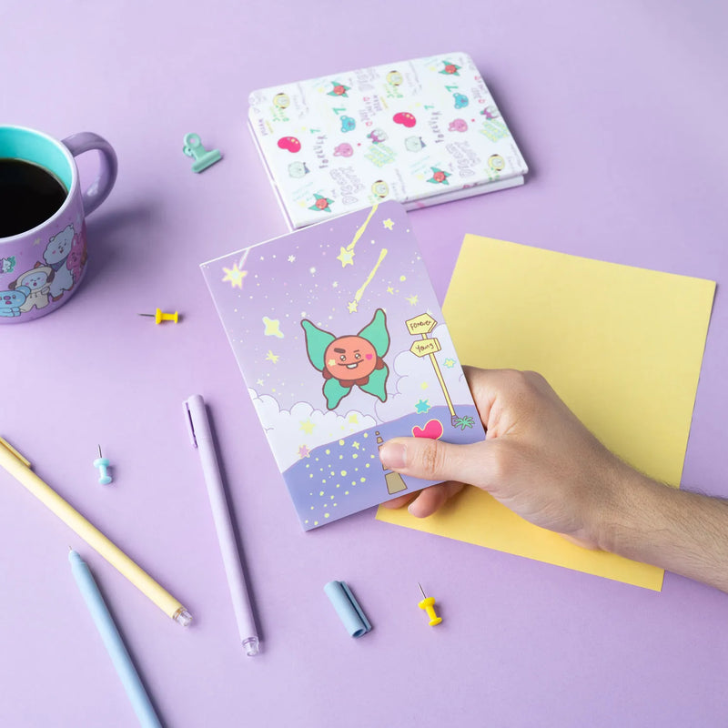 BT21 The Journey Shooky Pack of 3 A6 Soft Cover Notebooks close up detail