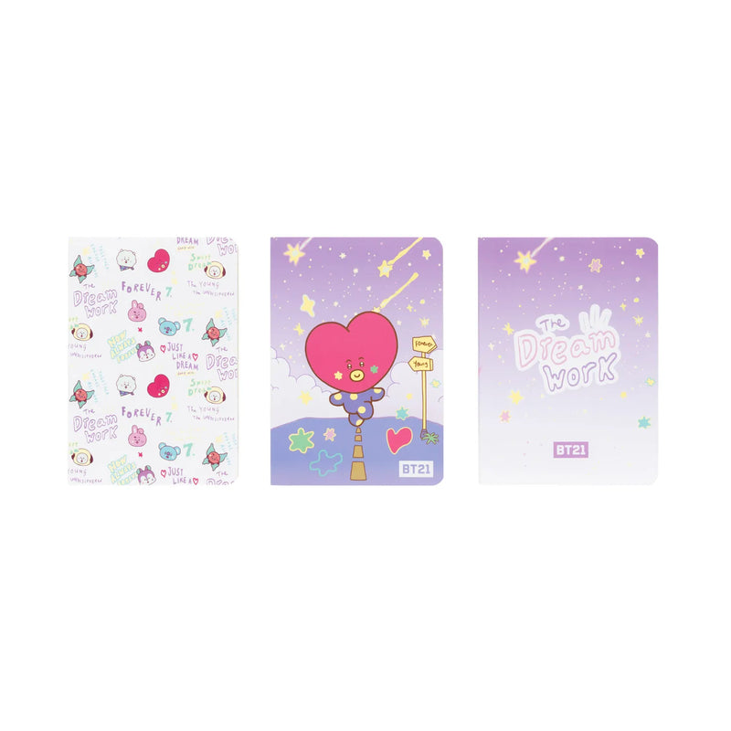 BT21 The Journey Tata Pack of 3 A6 Soft Cover Notebooks alternate view