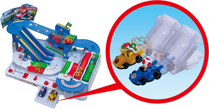 Mario Kart Mario Kart Racing Deluxe tabletop action racing game Bowser and Toad Figure Set