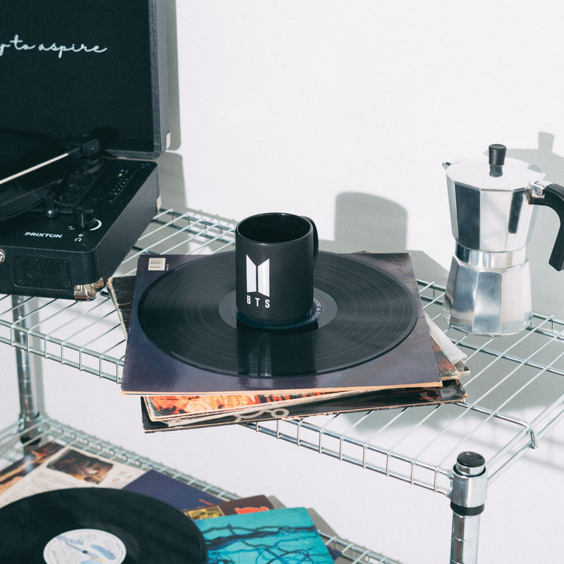 BTS Logo White Mug close up detail