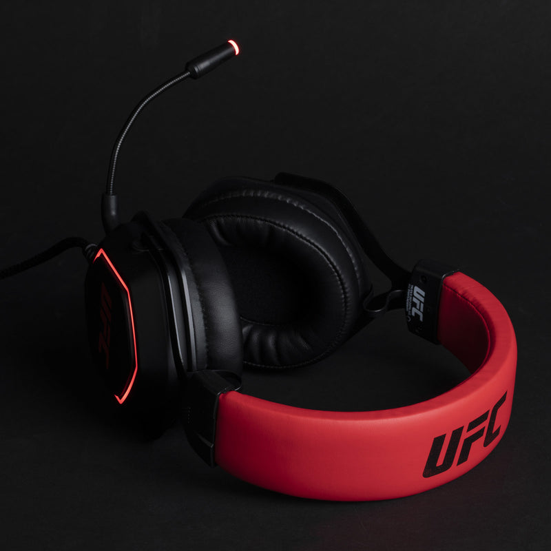 Konix UFC 7.1 Wired Gaming Headset Black Red side angle
