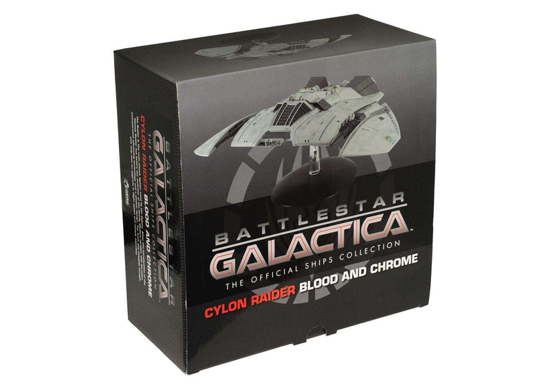 Cylon Raider (Blood and Chrome) Diecast Model Ship (Battlestar Galactica / Eaglemoss), in display