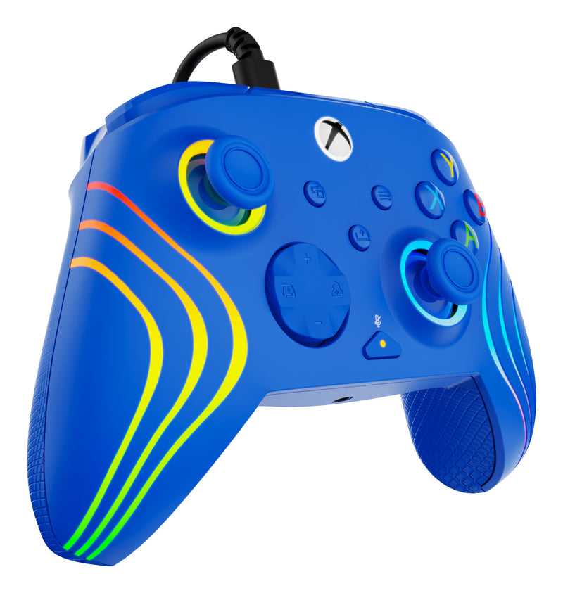 Turtle Beach Afterglow Wave Wired RGB Controller Blue for Xbox Series X side angle