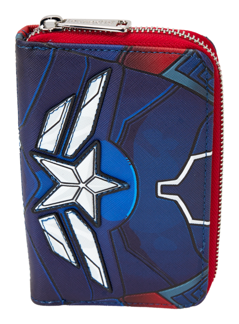 Loungefly - Marvel Captain America Black & White Wallet, close-up detail