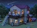 Sylvanian Families Red Roof Country Home Secret Attic Playroom Ages 3+, side angle