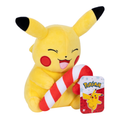 Pokemon - 8in Plush Pikachu W/Candy Cane W6