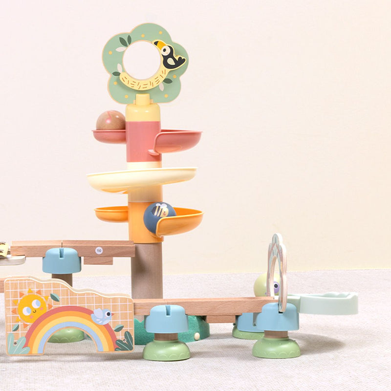Wooden Ball Drop Track Set