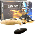 Gold U.S.S. Enterprise NCC-1701-D (Galaxy class) Model Die Cast Ship XL EDITION (Eaglemoss / Star Trek), in display