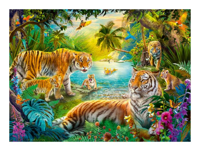 Tiger family in Oasis, 500pc