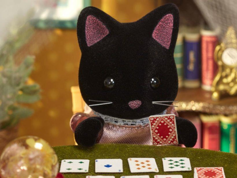 Sylvanian Families Midnight Cat Family Toy Playset for Ages 3 and Up, side angle