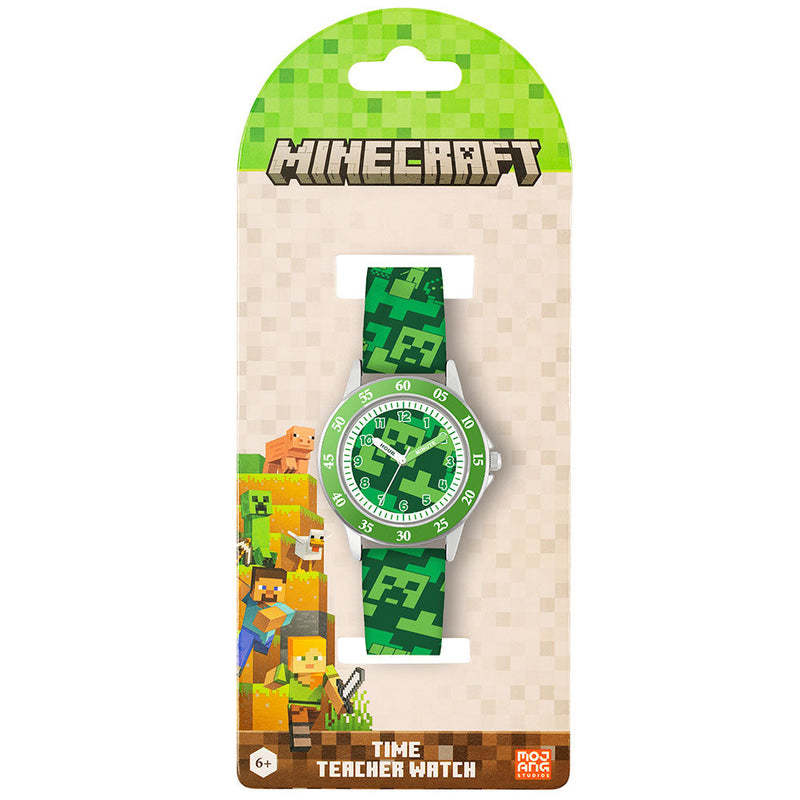 Peers Hardy Minecraft Creeper Green Printed Strap Quartz Watch