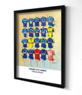 Cardiff City FC Shirts - A2 Signed Limited Edition Prints, side angle
