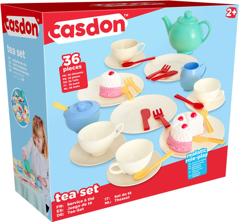 Casdon Tea Set – Ultimate Pretend Play Tea Party Set for Kids (30+ Accessories, Ages 3+) collectible from U&C Solutions Ltd