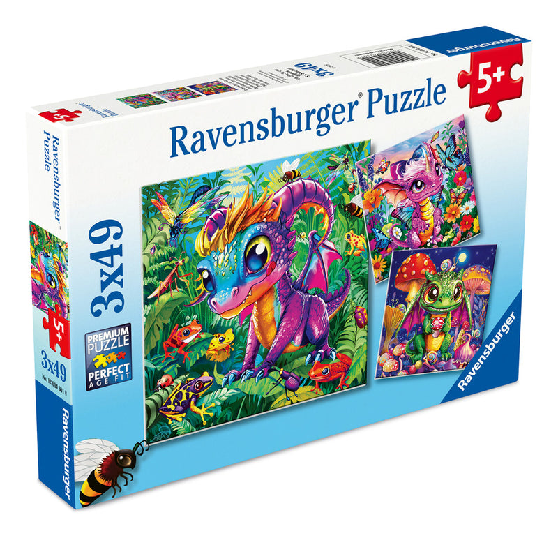 Baby Garden Dragons 3x 49 Piece Jigsaw Puzzles