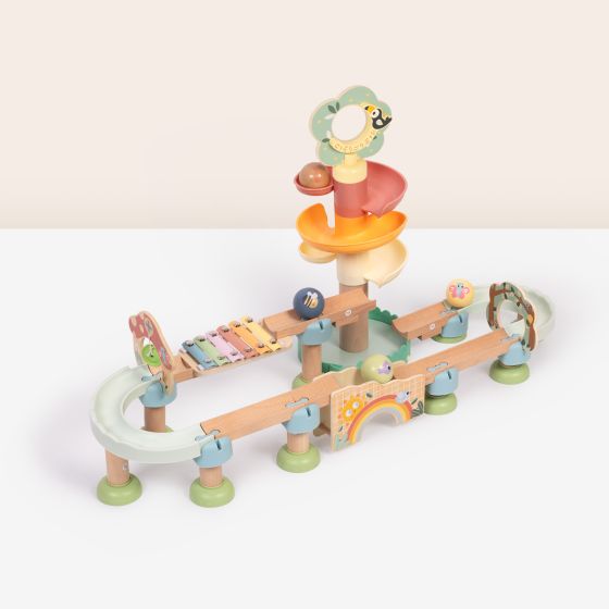 Wooden Ball Drop Track Set