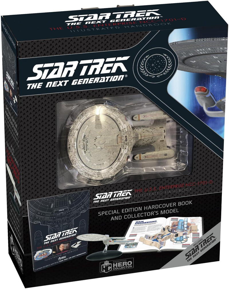 U.S.S. ENTERPRISE NCC-1701-D Handbook & Diecast Ship Picard The Next Generation (Eaglemoss / Star Trek), packaging shot